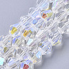 Electroplate Glass Beads Strands EGLA-Q118-6mm-C17-1