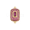 Brass Micro Pave Cubic Zirconia Connector Charms CU-CBAAB9C-01G-03-1