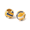 Sports Ball Brass Enamel European Beads KK-CBAF2EC-03G-05-2
