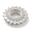 Rack Plating Brass Micro Pave Clear Cubic Zirconia Cabochon Connector Setttings KK-L224-027P-02-2
