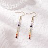 Natural Mixed Stone Round Dangle Earrings EJEW-JE06667-01-2