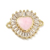 Brass Pave Clear Cubic Zirconia Connector Charms KK-A293-12G-05-1