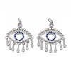 Brass Micro Pave Clear Cubic Zirconia Pendants KK-F821-16P-1
