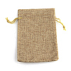 Polyester Imitation Burlap Packing Pouches Drawstring Bags ABAG-R005-14x10-15-1