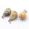 Teardrop Natural Crazy Agate Pendants G-Q435-22-2