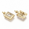 Brass Micro Pave Clear Cubic Zirconia Pendants X-ZIRC-T011-17G-NF-3