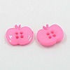 Mixed Color 4-Hole Apple Acrylic Buttons for Clothes Accessories Crafts X-BUTT-E038-M-2