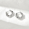 Brass Clear Cubic Zirconia Hoop Earrings EJEW-Q014-29P-2