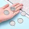 Tibetan Style Antique Silver Alloy Flat Round Pendant Cabochon Settings TIBEP-M022-38AS-6