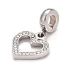 304 Stainless Steel European Dangle Charms STAS-I194-18P-3