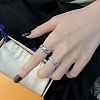 Elephant 925 Sterling Silver Adjustable Rings for Men Women STER-G032-03AS-4