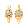 Brass Micro Pave Cubic Zirconia Connector Charms KK-U056-25G-1