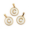 PVD Vacuum Plating 304 Stainless Steel with White Shell Pendants STAS-G268-01C-G-1