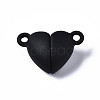 Spray Painted Alloy Magnetic Clasps with Loops PALLOY-T080-19A-01-NR-2
