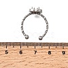 Heart 304 Stainless Steel Adjustable Cuff Ring Components STAS-H237-02C-P-2