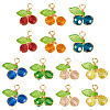 28Pcs 7 Colors Trabsparent Glass Pendants PALLOY-TAC0187-3