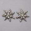Glass Crystal Rhinestone Sew on Cloth Patches PATC-WH0008-226A-1