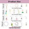 4 Styles Alloy Resin Hoop Earring Set for Women EJEW-UN0002-79-3