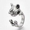 Alloy Puppy Cuff Finger Rings RJEW-T008-09-1
