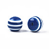 Round Striped Resin Beads RESI-R158-8mm-12-3