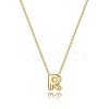 Brass Initial Pendant Box Chain Necklaces for Women FS-WG5C822-18-1