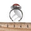 Oval Natural Red Jasper Finger Rings RJEW-M062-02P-14-3