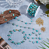 DIY Brass Synthetic Turquoise Chips Beaded Cable Chains Bracelets/Necklaces Making Kits DIY-UN0007-47-4
