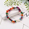Chip Natural Shell Stretch Beaded Bracelets BJEW-JB05727-02-4