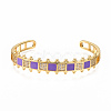 Brass Micro Pave Clear Cubic Zirconia Cuff Bangles BJEW-N302-006D-NF-1