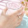 Natural Freshwater Pearl & 304 Stainless Steel Bead Finger Rings RJEW-FS00001-09-5