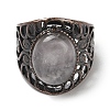 Natural Quartz Crystal Oval Adjustable Rings RJEW-K271-06R-21-3