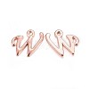 Rose Gold Plated Alloy Letter Pendants X-PALLOY-J718-01RG-W-1