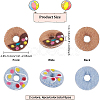 BENECREAT 8Pcs 2 Colors Felt Needle Felting Doughnut Ornaments AJEW-BC0001-97-2