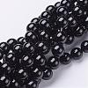 Natural Black Onyx Round Beads Strands GSR10mmC097-1