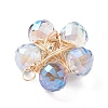 Wire Wrapped Glass Pendants PALLOY-JF01319-02-5