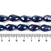 Opaque Solid Color Electroplate Glass Beads Strands EGLA-N013-P4mm-B03-4