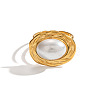 304 Stainless Steel Cuff Open Rings for Women LS-DM4444-5