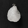 Raw Rough Natural Quartz Crystal Pendants G-A028-01H-3