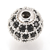 Brass Micro Pave Cubic Zirconia Beads ZIRC-Q013-10mm-143P-3