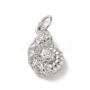 Brass Micro Pave Clear Cubic Zirconia Pendants KK-U046-02P-02-1