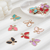 14Pcs 7 Colors Alloy Enamel Pendants ENAM-LP0001-69-1