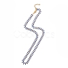 Enamel Ear of Wheat Link Chain Necklace NJEW-P220-02G-02-1