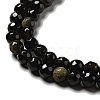 Natural Golden Sheen Obsidian Beads Strands G-P476-01A-04-4