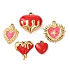 5Pcs 304 Stainless Steel Enamel Pendants STAS-P432-03A-G-1