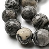 Natural Map Stone/Picasso Stone/Picasso Jasper Beads Strands G-C079-B05-03-4