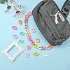 Opaque Spray Painted Acrylic Linking Rings OACR-S036-001B-I-2-6