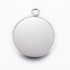 Tarnish Resistant 304 Stainless Steel Pendant Cabochon Settings X-STAS-E146-18P-18mm-1