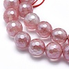 Electroplated Cherry Quartz Glass Beads Strands X-G-O164-04-10mm-3