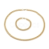 Ion Plating(IP) 304 Stainless Steel Cuban Link Chain Bracelets & Necklaces Jewelry Sets SJEW-B019-03B-G-2