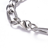 Tarnish Resistant 667 Stainless Steel Figaro Chain ID Bracelets BJEW-G631-02P-4